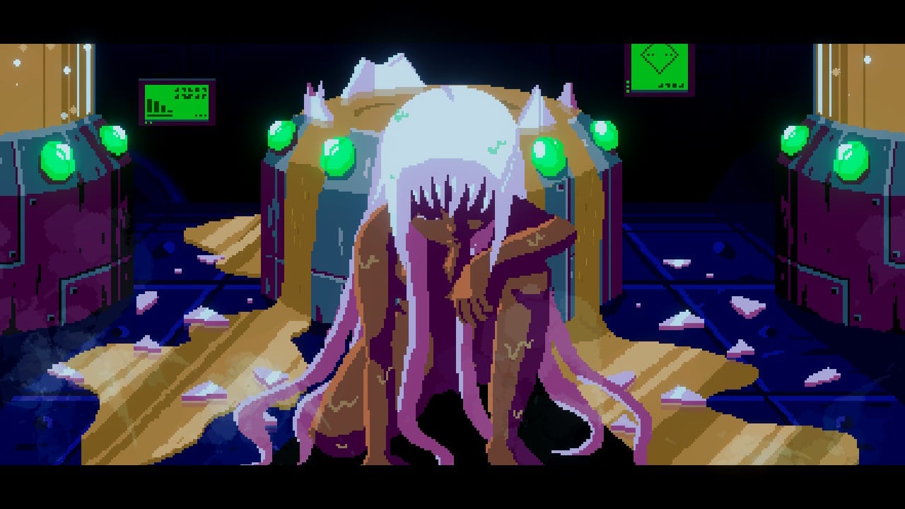 Arte do jogo UNSIGHTED com personagens em um cenário futurista